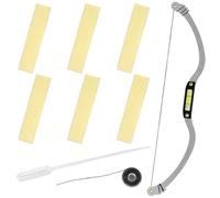 SKISUNO Righello Professionale per Sopracciglia Portatile Argento, Strumento di Misurazione e Modellatore per Sopracciglia, Kit Correzione Livello e Forma per Applicazione Domestica e