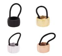 SKISUNO Set 4 Pezzi Fasce per Chioma Sottili Elastici per Coda di Cavallo Polsini Supporto per Acconciatura Accessori Chioma Colorati per Uso Quotidiano e Attività Sportive