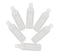 SKISUNO Set 6 Bottiglie Da Viaggio Portatili 250ml Flaconi Di Lozione e Distributori Di Shampoo Vuoti Coperchio a Pressione Trasparente Per Cosmetici, Riutilizzabili e Per Viaggi e Attività All'aperto