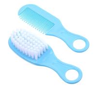 SKISUNO Set Spazzola Per Ragazzo Ragazza e Pettine Da Massaggio Per Ragazzo Ragazza, Kit Antifrizione Denti Arrotondati, Materiale Resistente Blu, Stimola La Circolazione e Protegge Cuoio Capelluto