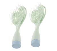 SKISUNO Spazzola Massaggiante Per Chioma 2 Pezzi Pettine a Denti Larghi Volumizzante Specchio Portatile Per Uso Asciutto e Bagnato Donna Per Styling e Cura Quotidiana