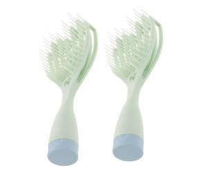 SKISUNO Spazzola per Chioma 2 Pezzi Specchio Incorporato, Massaggiante e Scioglinodi, Adatta per Chioma Asciutta e Cute, Materiale Tpu e Pp Leggero