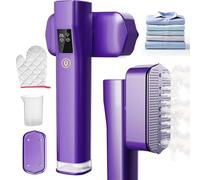 SKJJM Ferro da Stiro Verticale, 2 in 1 Stiratore Verticale da Portatile da 1200W, Ferro da Stiro da Viaggio con Display LED, Riscaldamento 15 S, 4 Modalità di Stiratura, per Viaggi e a Casa (Viola)