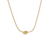 SKJUBLPG Collana con mini ciondolo a catena intrecciata ultra fine, bella, versatile che può essere indossata con qualsiasi cosa, adjustable, Cristallo