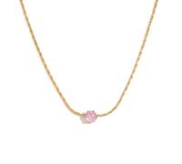 SKJUBLPG Collana con mini ciondolo a catena intrecciata ultra fine, bella, versatile che può essere indossata con qualsiasi cosa, adjustable, Cristallo