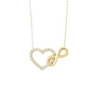 SKJUBLPG Collana da donna con ciondolo a forma di cuore 925S, alla moda, con simbolo dell'infinito, adjustable, Cristallo