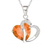 SKJUBLPG Collana Uomo Donna Gioielli Ciondolo Pendente Necklace Collana Con Ciondolo A Cuore Per Gioielli Da Donna Arancione