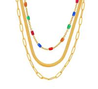 SKJUBLPG Collana Uomo Donna Gioielli Ciondolo Pendente Necklace Collana Girocollo Da Donna A Doppio Strato, AsPicture