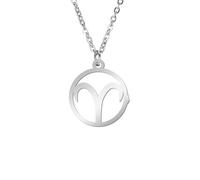 SKJUBLPG Collana Uomo Donna Gioielli Ciondolo Pendente Necklace Collane Con Ciondolo Rotondo Gioielli Ariete
