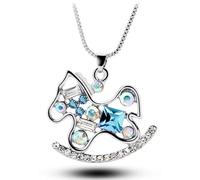 SKJUBLPG Collana Uomo Donna Gioielli Ciondolo Pendente Necklace Gioielli Con Collana Pendente Per Le Donne Amanti Argentocolorebluoceano