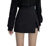 SKJUBLPG Gonna Donna Lunga Pieghe Elegante Elastica Skirt Gonna Corta Donna Vita Alta XL Nera
