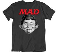 SKKCOR DYYSKE Mad Magazine Alfred E Newman Retro Comedy T Shirt Unisex Mens Womens Tee Black 3XL
