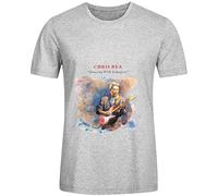 SKKCOR DYYSKE Men's Chris Rea Dancing with Strangers Tour Tracks Men Crew Neck Customized Shirts T-Shirts Grey L