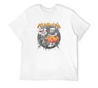 SKKCOR DYYSKE Men's Helloween Pumpkins United World Tour I Want out ! Concert T-Shirts White XXL