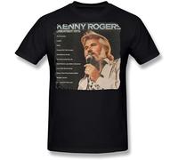 SKKCOR DYYSKE Men's Kenny Rogers Poster Casual T Shirt Print Tops Black L