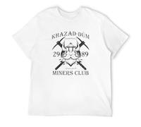 SKKCOR DYYSKE Men's Khazad-Dum Miners Club Lord of Dwarfs Gimli Moria The Rings Miner T-Shirts White S