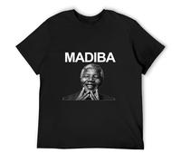 SKKCOR DYYSKE Men's Nelson Mandela Cotton T Shirt Black S