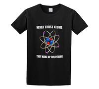 SKKCOR DYYSKE Men's Never Trust Atoms They Make Up Everything Science Geeky Nerd Funny Tee Graphic Mens Shirt T-Shirts Black XXL