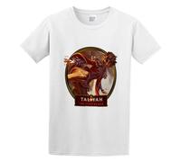 SKKCOR DYYSKE Men's Taliyah The Stoneweaver Logo Graphic Cotton T Shirt White L