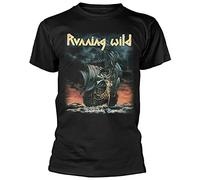 SKKCOR DYYSKE Running Wild Under Jolly Roger T-Shirt Graphic Top Printed Shirt Short Sleeve Mens Tee Black L