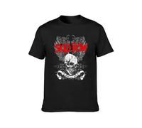 SKKCOR DYYSKE Skid Row Youth Gone Wild Winged Skull Heavy Metal Men's T-Shirt Unisex Tee Black XXL