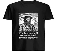 SKKCOR DYYSKE The Beatings Will Continue Until Morale Improves 26 T Shirt for Men Black L