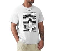 SKKCOR DYYSKE Uzumaki Custom T Shirts Japan Sea Horror Manga Junji Ito Tees Adult Round Neck Short Sleeve Otaku Tees Cotton Men White XXL