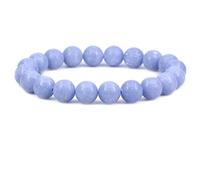 SKKIKHYBPO Braccialetto elastico alla moda, unisex, con perline rotonde da 10 mm, in diaspro, 17,8 cm, unisex