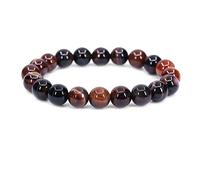 SKKIKHYBPO Braccialetto elastico alla moda, unisex, con perline rotonde da 10 mm, in diaspro, 17,8 cm, unisex