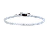 SKKIKHYBPO Cavigliera elastica da donna con perline rotonde da 4 mm, con pietre preziose naturali, corda marrone regolabile 21-27 cm