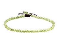 SKKIKHYBPO Cavigliera elastica da donna con perline rotonde da 4 mm, con pietre preziose naturali, corda marrone regolabile 21-27 cm