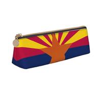 SKKNT Arizona State Flag Print Cosmetics Case Grande Capacità Triangolo Design Zip Portapenne per Strumenti di Scrittura