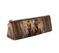 SKKNT Custodia per cosmetici con stampa di elefanti asiatici, grande capacità, design triangolare, portapenne con cerniera per strumenti di scrittura