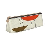 SKKNT Custodia per cosmetici con stampa moderna di metà secolo con design triangolare di grande capacità portapenne con cerniera per strumenti di scrittura