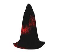 SKKNT Explosion Burst Red Black Print Halloween con cappuccio mantello a lunghezza intera mantello con cappuccio per uomini e donne per carnevale