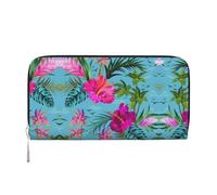 SKKNT Hello Hawaii Print - Portafoglio da donna in pelle con stampa spaziosa e alla moda, per uso casual e da viaggio, nero, Taglia unica, Arte