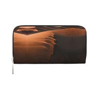 SKKNT Portafoglio da donna in pelle con stampa di dune di sabbia, spazioso, alla moda, per uso casual e da viaggio, nero, Taglia unica, Arte