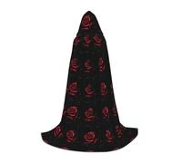 SKKNT Rosso E Rose Stampa Halloween Con Cappuccio Mantello A Lunghezza Intera Con Cappuccio Per Gli Uomini E Le Donne Per Il Carnevale