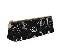 SKKNT Supernatural Symbols - Astuccio per cosmetici con stampa di simboli neri, grande capacità, design triangolare, portapenne con cerniera per strumenti di scrittura
