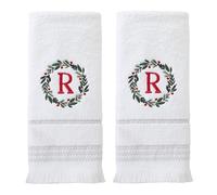 SKL Home Asciugamano con monogramma ghirlanda (confezione da 2), R