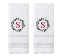 SKL Home Asciugamano con monogramma ghirlanda (confezione da 2), S