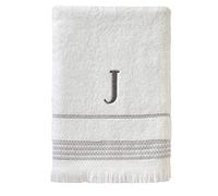 SKL Home Asciugamano da bagno, J, cotone, bianco, 28x54