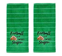 SKL Home by Saturday Knight Ltd. Football is Fave Season - Set di asciugamani, colore: verde