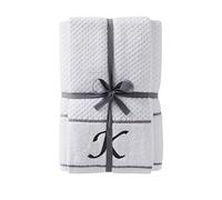 SKL Home by Saturday Knight Ltd. Monogram K - Set di asciugamani e asciugamani, bianco, confezione da 4