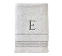 SKL Home Casual Monogram Asciugamano da Bagno E, Cotone, Bianco, 28x54