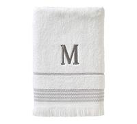 SKL Home Casual Monogram Asciugamano da Bagno, M, Cotone, Bianco, 28x54