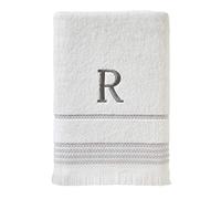 SKL Home Casual Monogram Asciugamano da Bagno R, Cotone, Bianco, 28x54