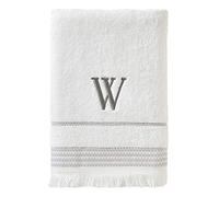 SKL Home Casual Monogram Asciugamano da Bagno W, Cotone, Bianco, 28x54
