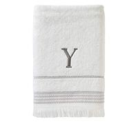 SKL Home Casual Monogram Asciugamano da Bagno Y, Cotone, Bianco, 28x54