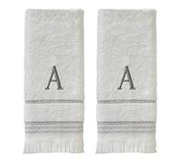 SKL Home Casual Monogram Set Asciugamani A, Cotone, Bianco, 16x26